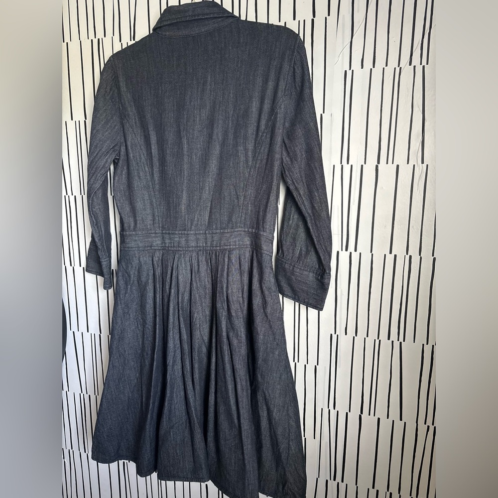 Ralph Lauren Dark Indigo Long-Sleeve Denim Shirt Dress 100% Cotton - Picture 8 of 9